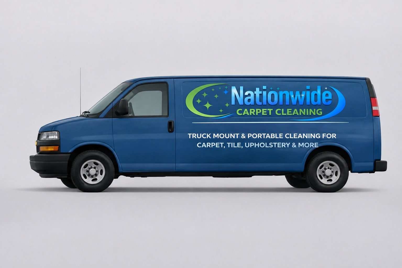 Nationwide Carpet Cleaning van on a residential job in Palm Beach County