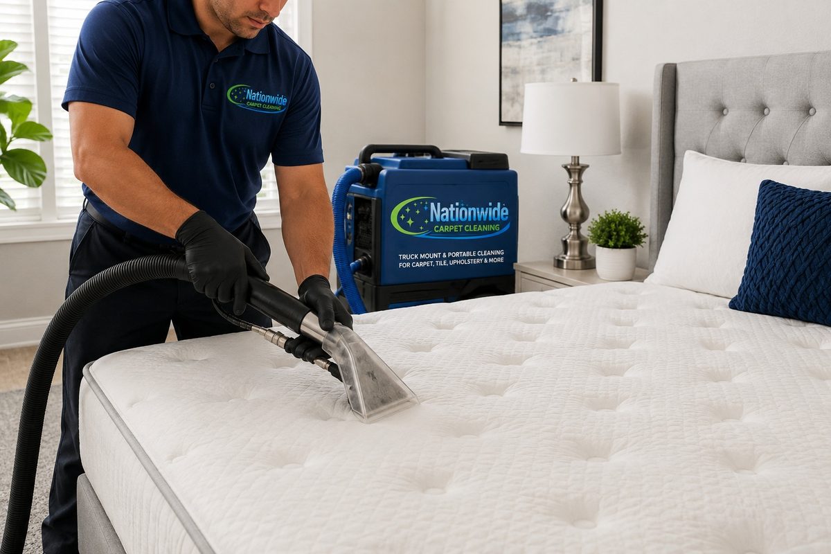 Mattress cleaning in a Palm Beach County bedroom